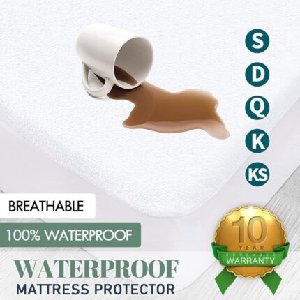 Terry Cotton Fitted Mattress Protector Waterproof Queen Single Double King