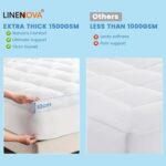 Extra Thick Bamboo Mattress Topper, LINENOVA Bamboo Blend, 1500GSM Super King - Image 2