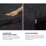5cm Mattress Topper, Black, Microfibre Pillowtop, 153 x 203cm - Image 6